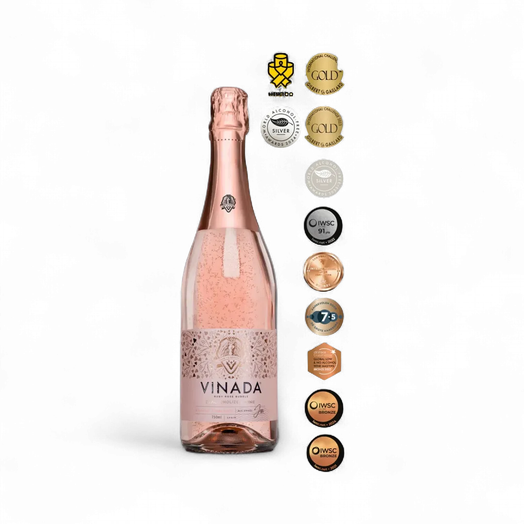 VINADA® -  GIFTBOX - TINTELING TEMPRANILLO ROSÉ (0%) 25.4 FL OZ + 2 Glasses