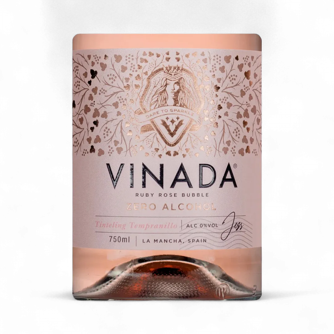 VINADA® -  GIFTBOX - TINTELING TEMPRANILLO ROSÉ (0%) 25.4 FL OZ + 2 Glasses