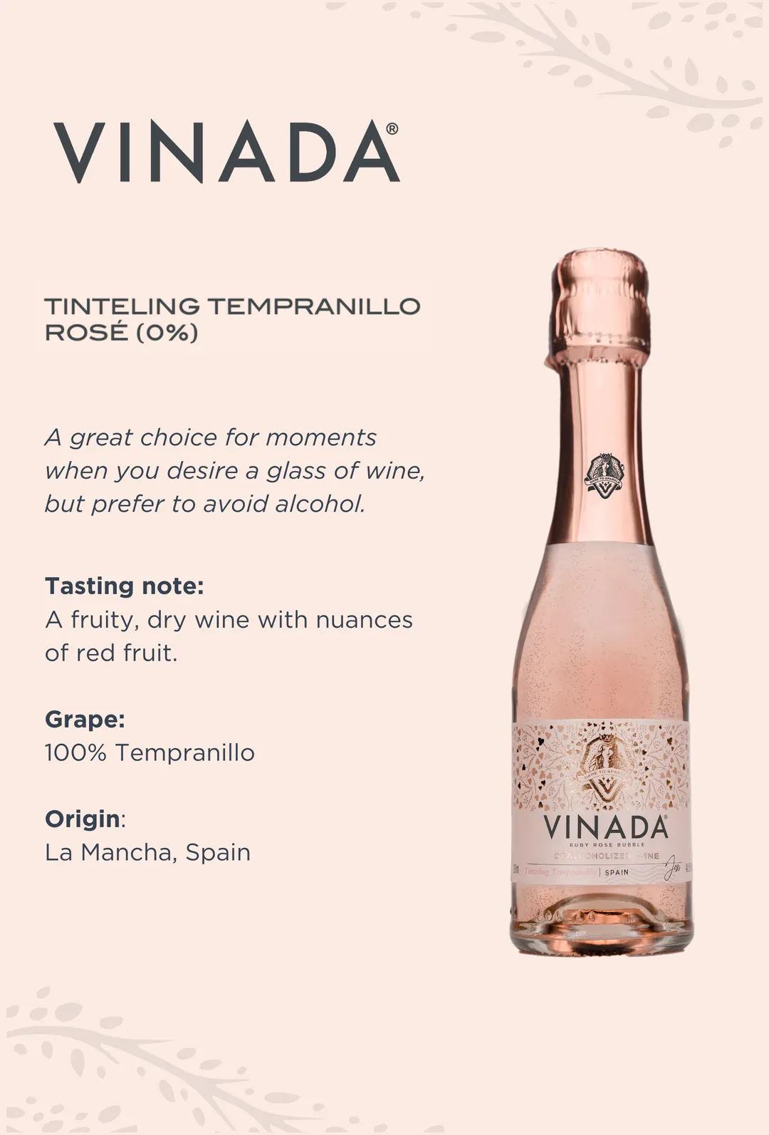 VINADA Tinteling Tempranillo Rosé Mini (0%) 6.8 fl oz