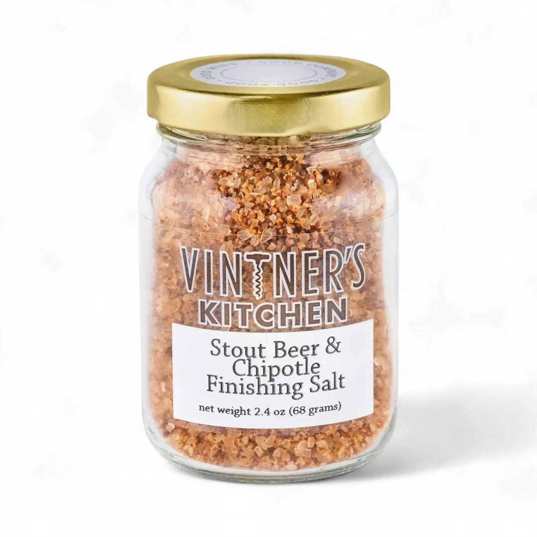 Stout Beer and Chipotle Finishing Salt Jar