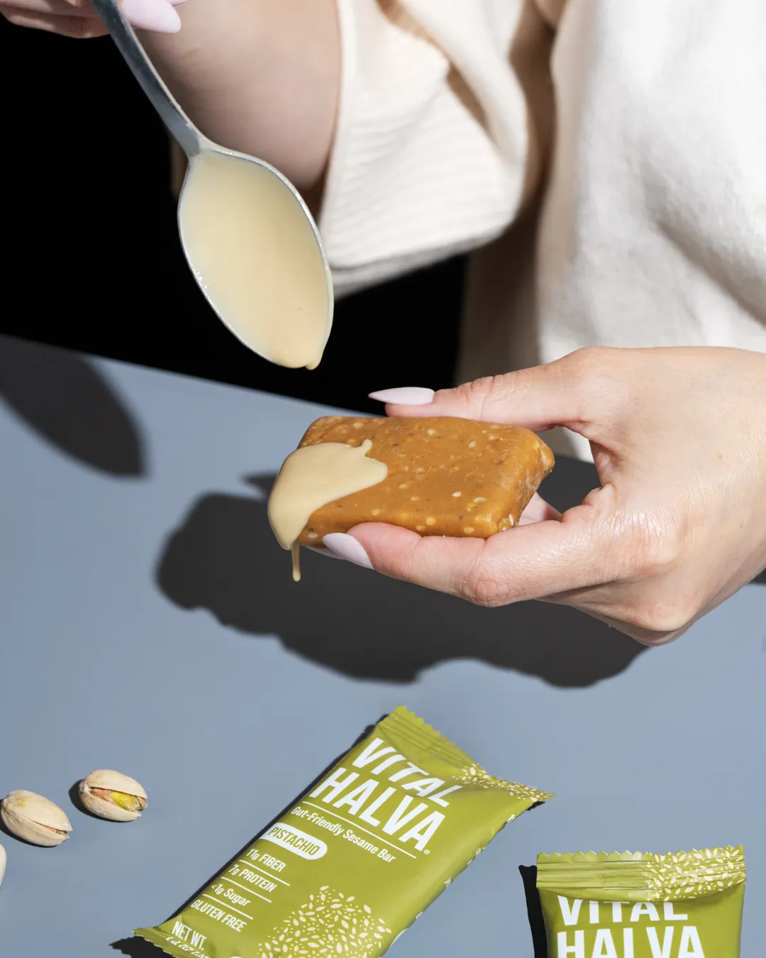 Gut-friendly sesame bar, Pistachio, 40g, 10ct