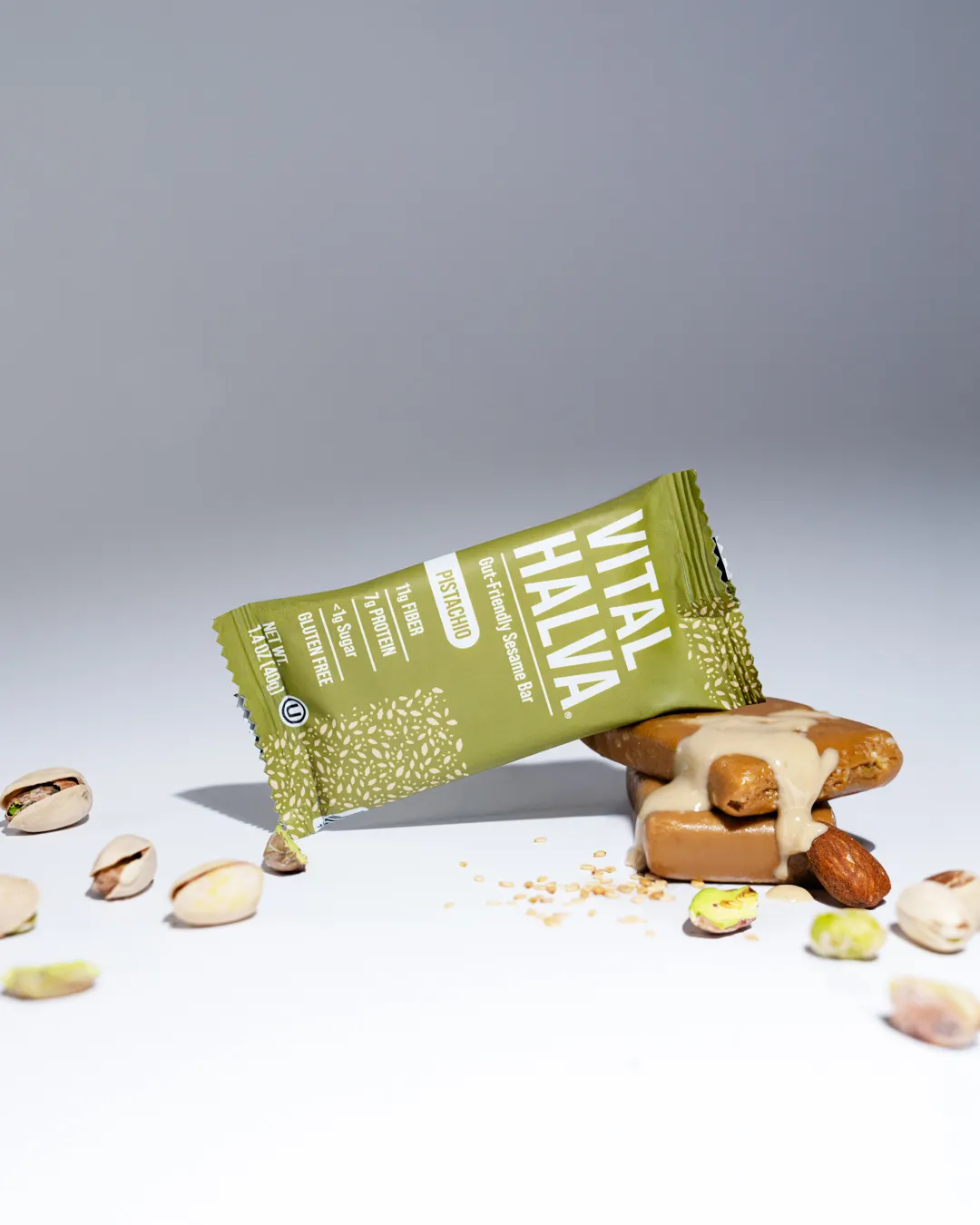 Gut-friendly sesame bar, Pistachio, 40g, 10ct