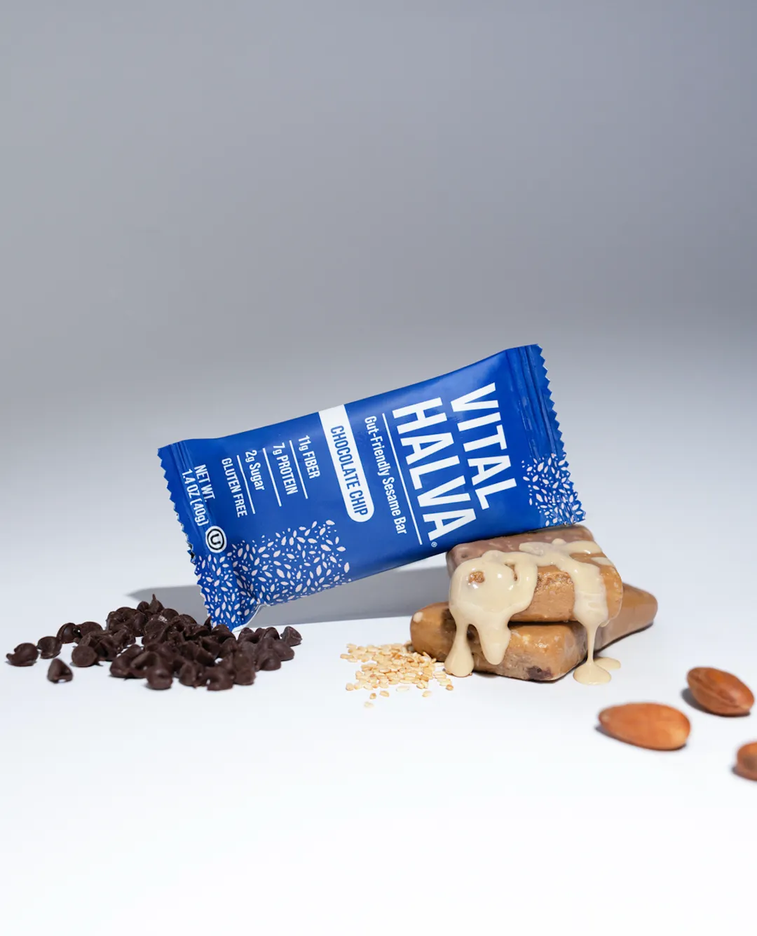 Gut-friendly sesame bar, Chocolate Chip, 40g, 10ct