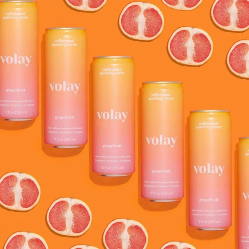 Volay Caffeinated Sparkling Water | Grapefruit | 12 Pack