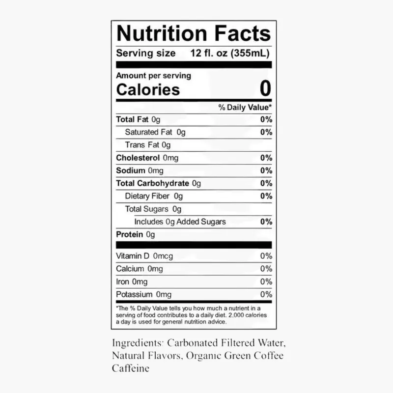 Volay Caffeinated Sparkling Water | Tropical Lime | 12 Pack