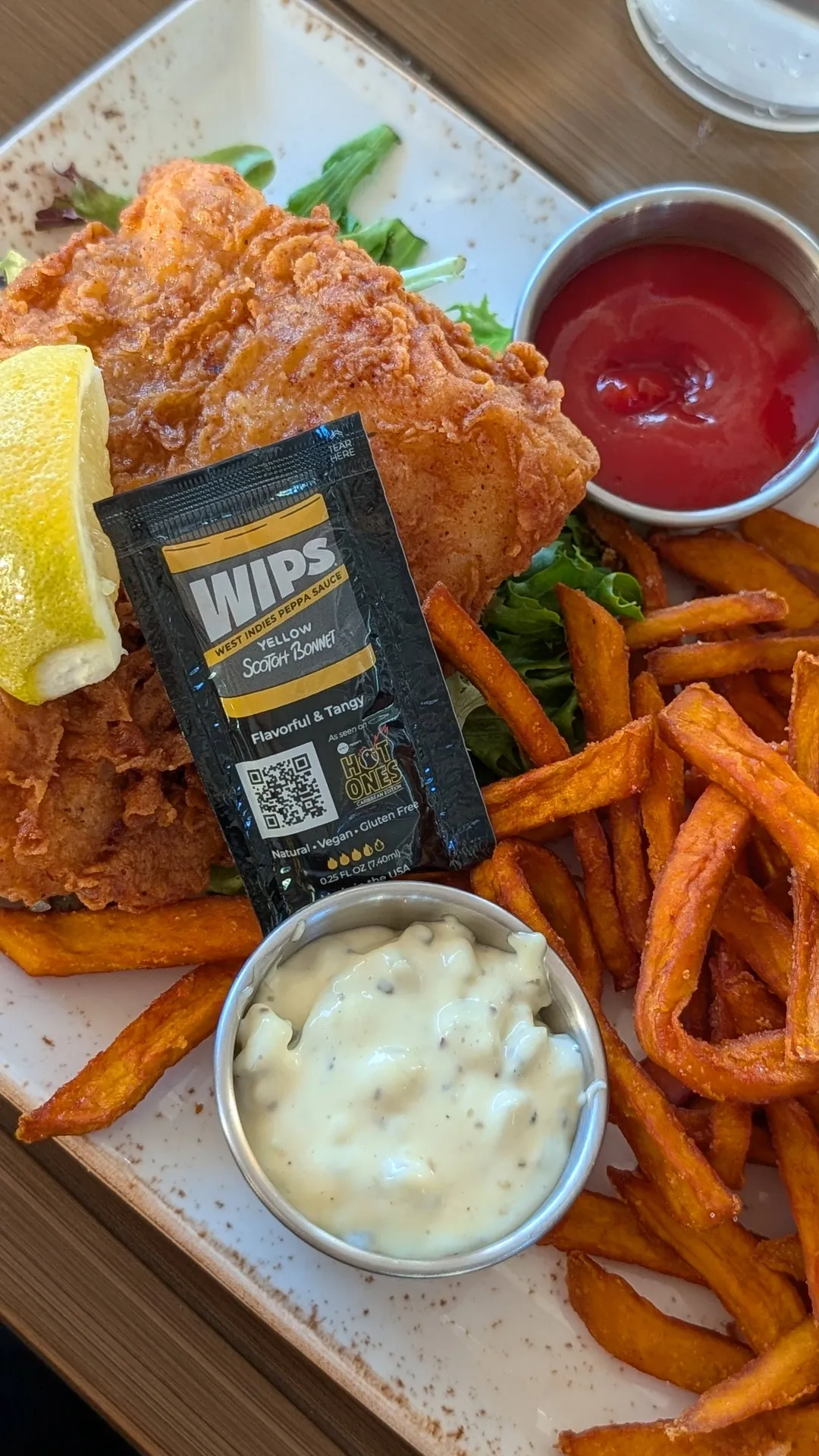 WIPS Yellow Scotch Bonnet 200-Packets Travel Hot Sauce 