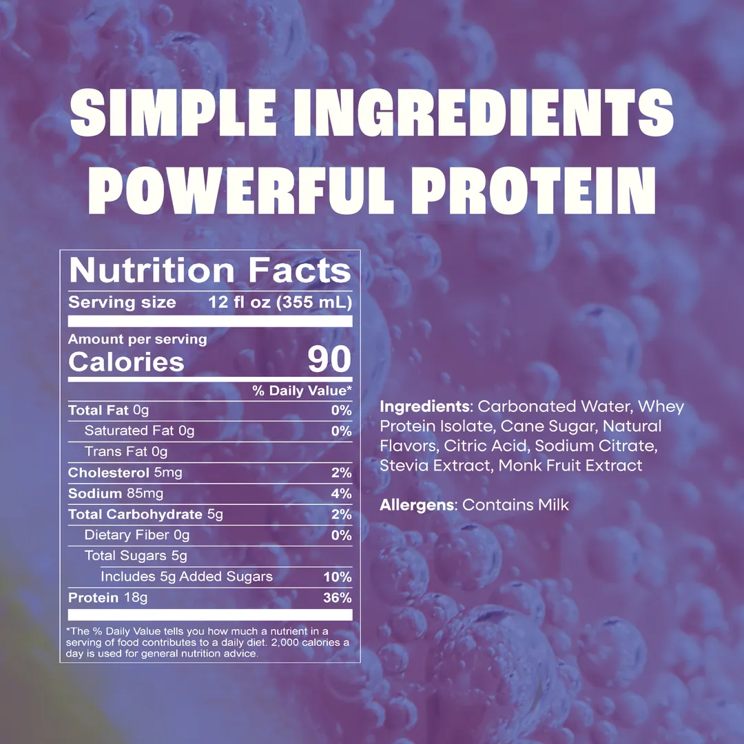 Whey Water - Lightly Sparkling Protein Soda - Strawberry - 12pk/12oz