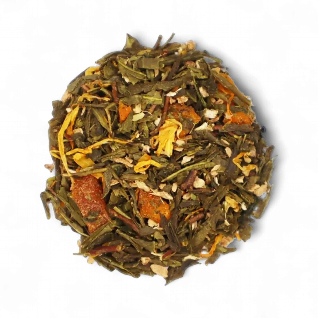 Bulk Ginger Peach Green Tea in Compostable Teabags