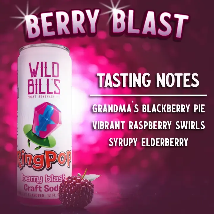 Ring Pop Soda Berry Blast Pure Cane Sugar, 12-Pack, Cans