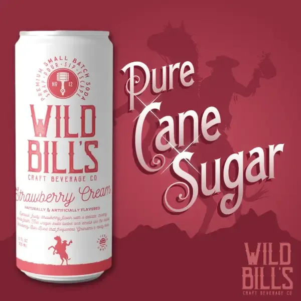 Strawberry Cream - Premium Cane Sugar Soda, 12-Pack, Cans