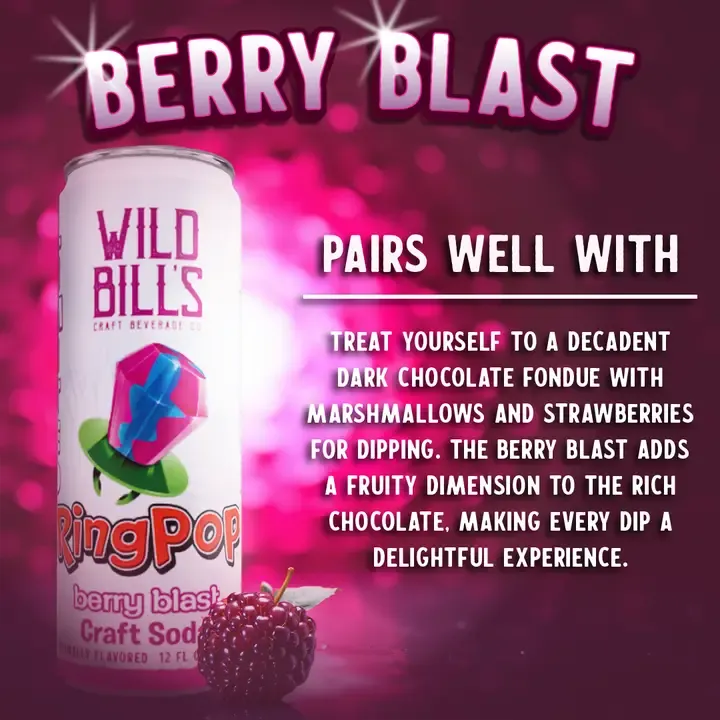 Ring Pop Soda Berry Blast Pure Cane Sugar, 12-Pack, Cans