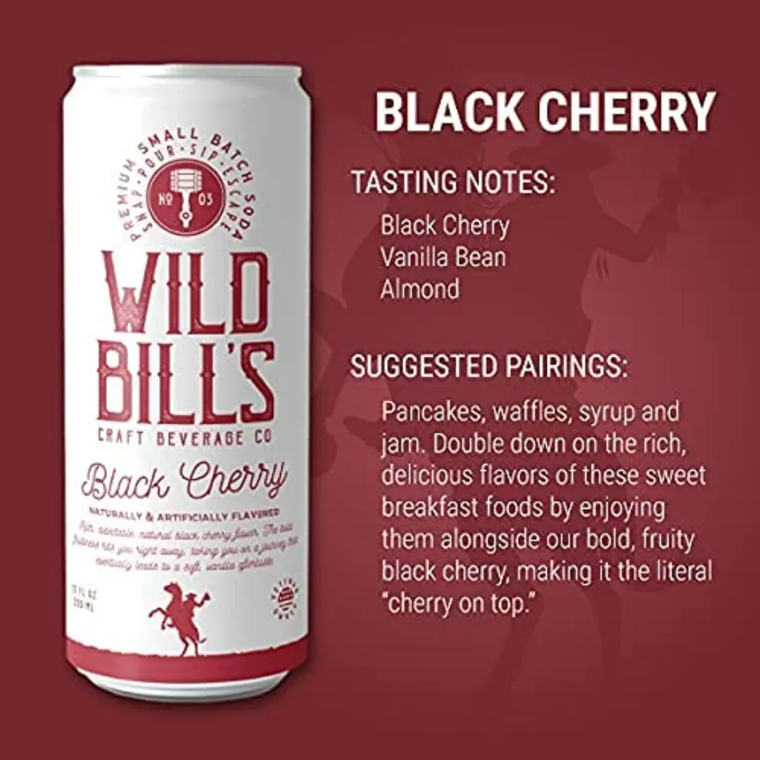 Black Cherry - Premium Cane Sugar Soda, 12-Pack, Cans