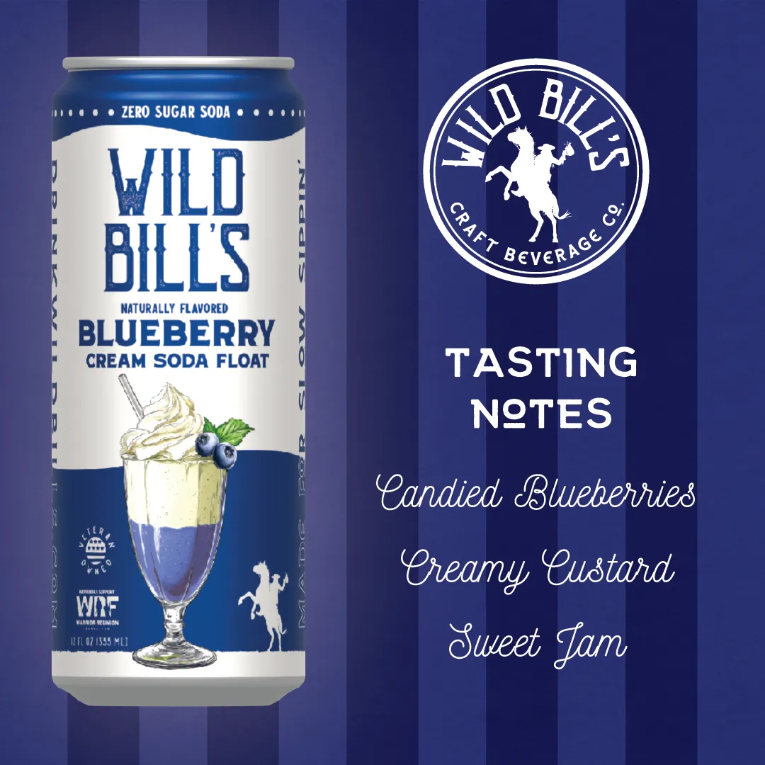 Blueberry: Zero Sugar Soda, Clean Ingredients, 12-Pack, Cans