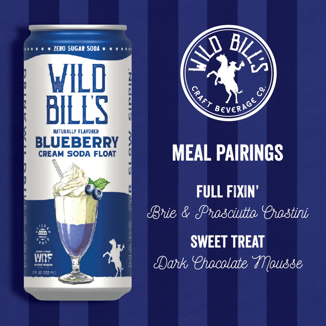 Blueberry: Zero Sugar Soda, Clean Ingredients, 12-Pack, Cans
