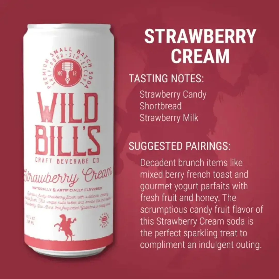 Strawberry Cream - Premium Cane Sugar Soda, 12-Pack, Cans