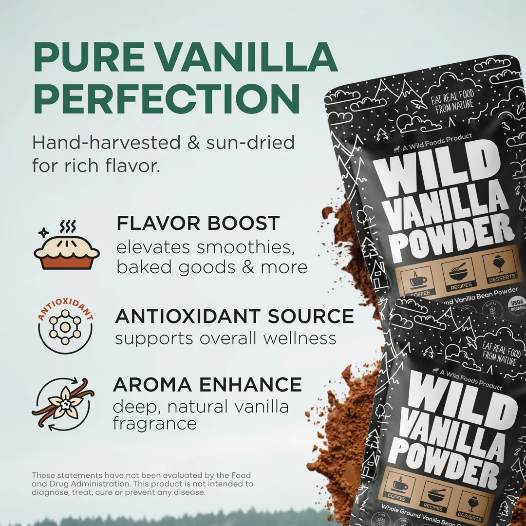 Vanilla Powder, Organic Ground Whole Vanilla Beans