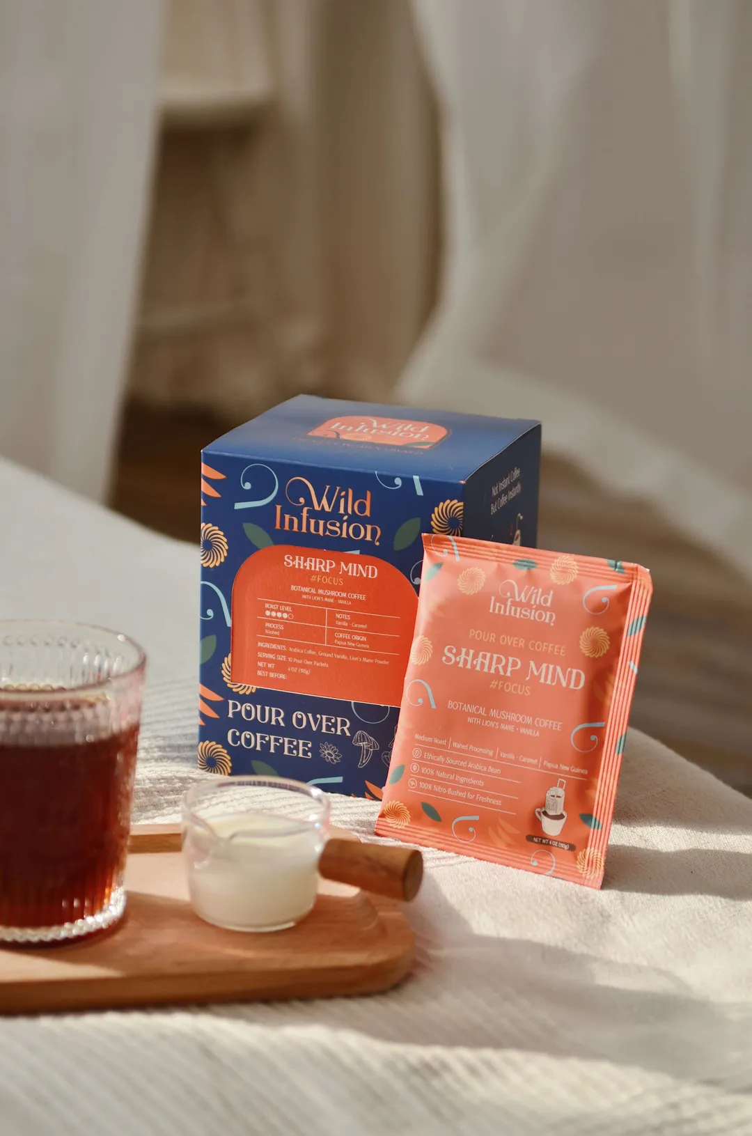 Lion’s Mane Focus Mushroom Pour-Over Coffee — Vanilla (10ct) 