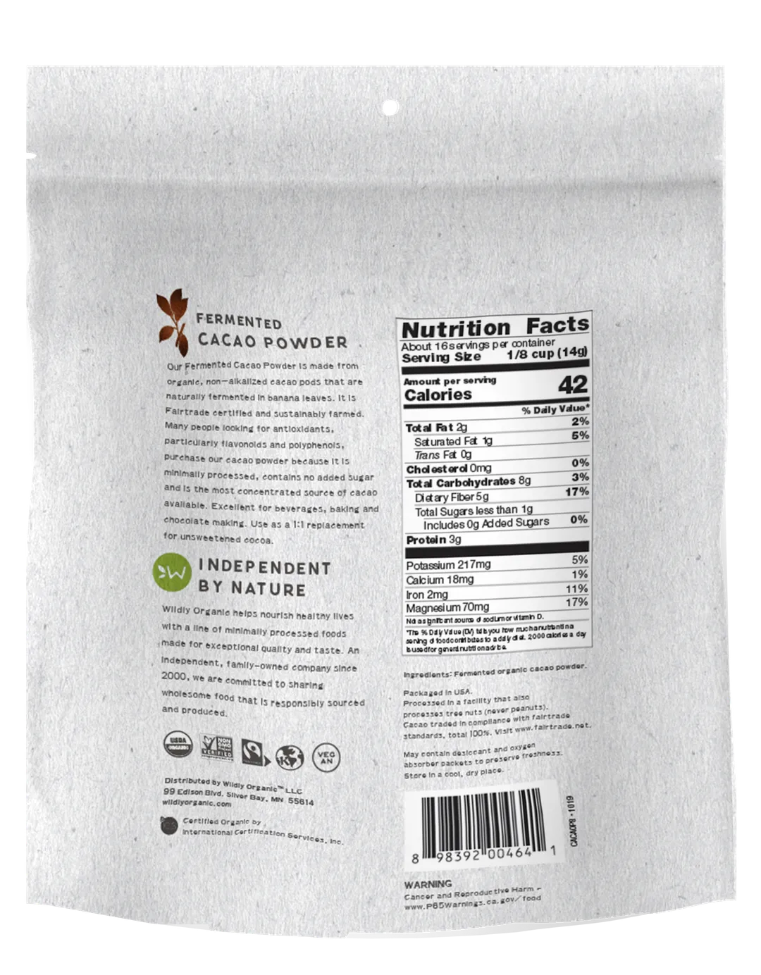 Fermented Raw Organic Cacao Powder (16 oz)