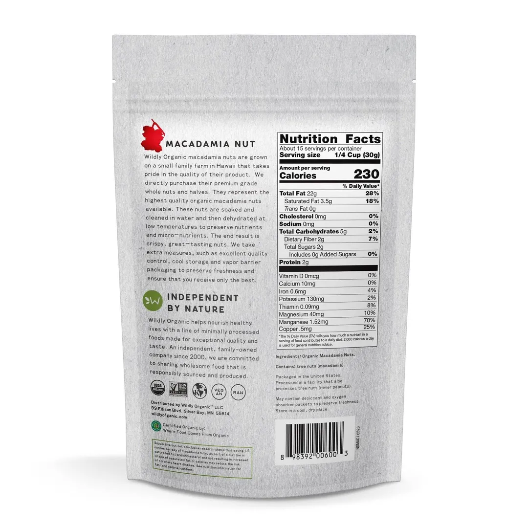 Organic Macadamia Nuts (16 oz)
