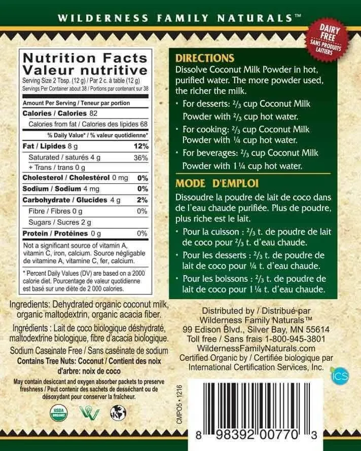 Organic Non-Dairy Coconut Milk Powder (33 lbs)