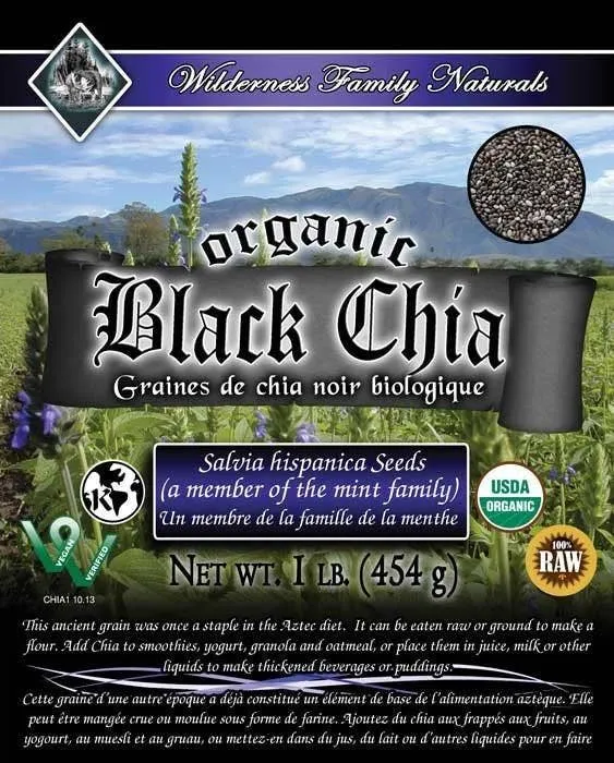 Organic Whole Black Chia Seeds (16 oz)