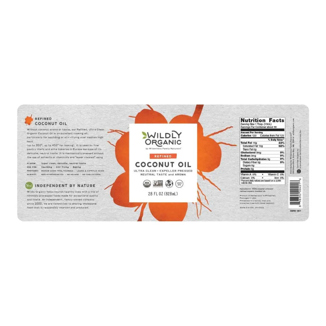 Refined Expeller Pressed Organic Coconut Oil (1 gal, Case of 4)