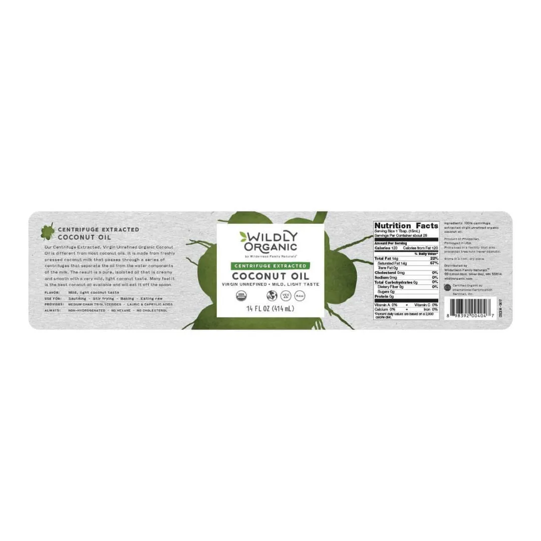 Virgin Unrefined Centrifuge Extracted Organic Coconut Oil (1 gal, Case of 4)