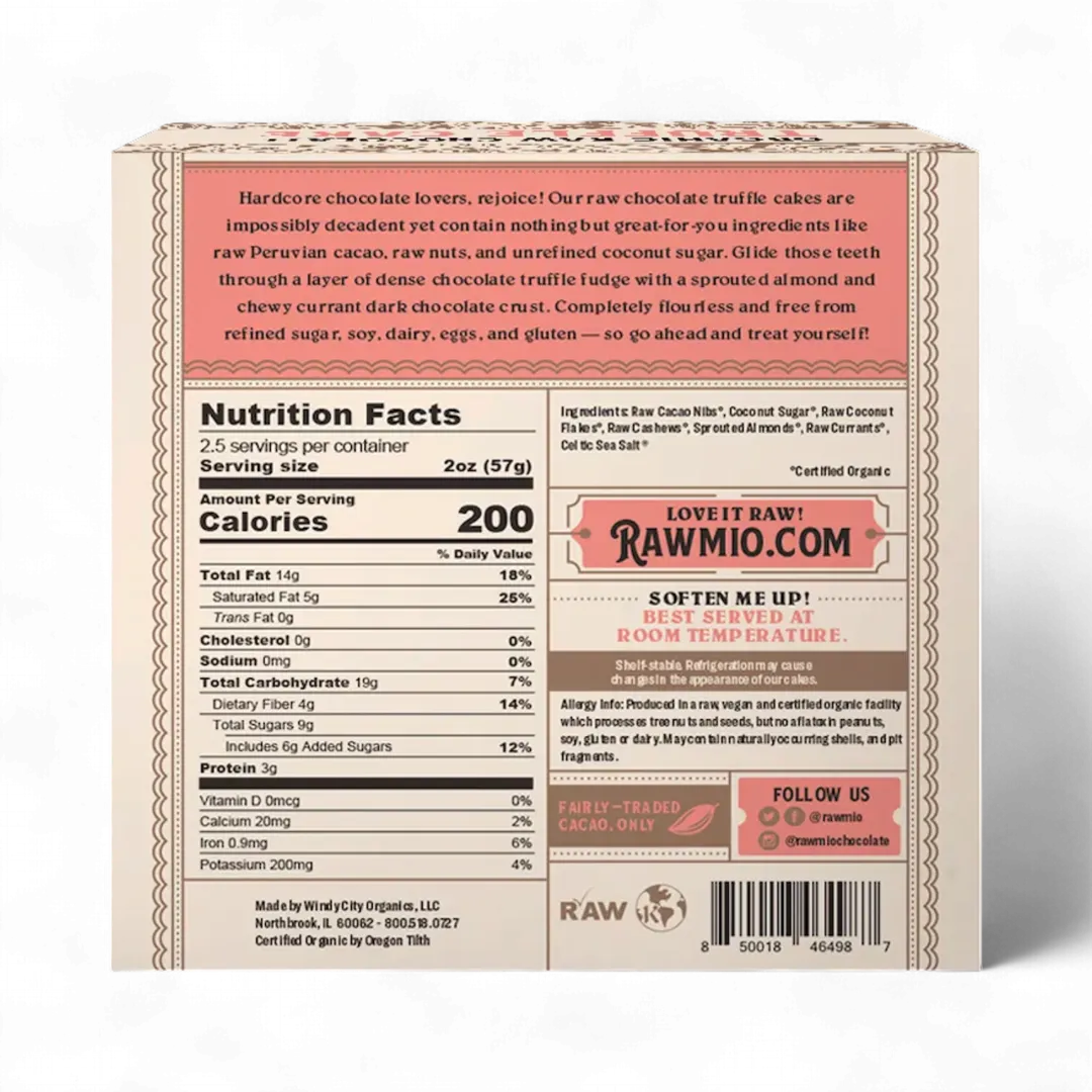 Mini Raw Chocolate Truffle Cake - 5 oz