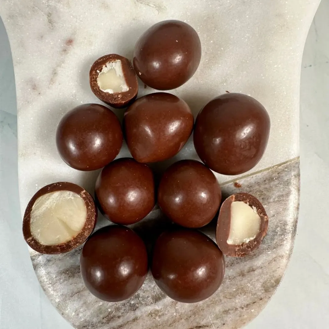 Oat Milk Chocolate Covered Macadamia Nuts