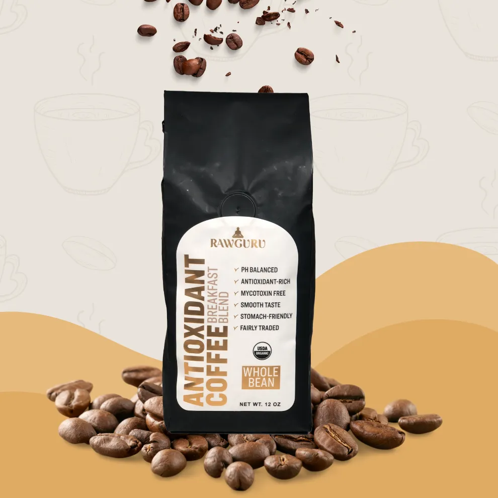 Organic Antioxidant Coffee Breakfast Blend | Whole Bean | 12oz