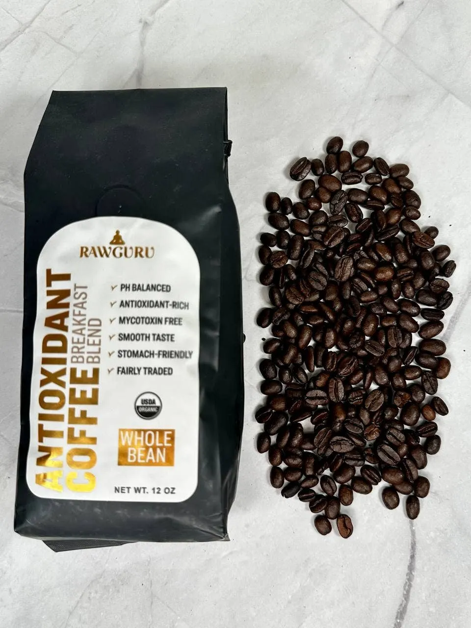 Organic Antioxidant Coffee Breakfast Blend | Whole Bean | 12oz
