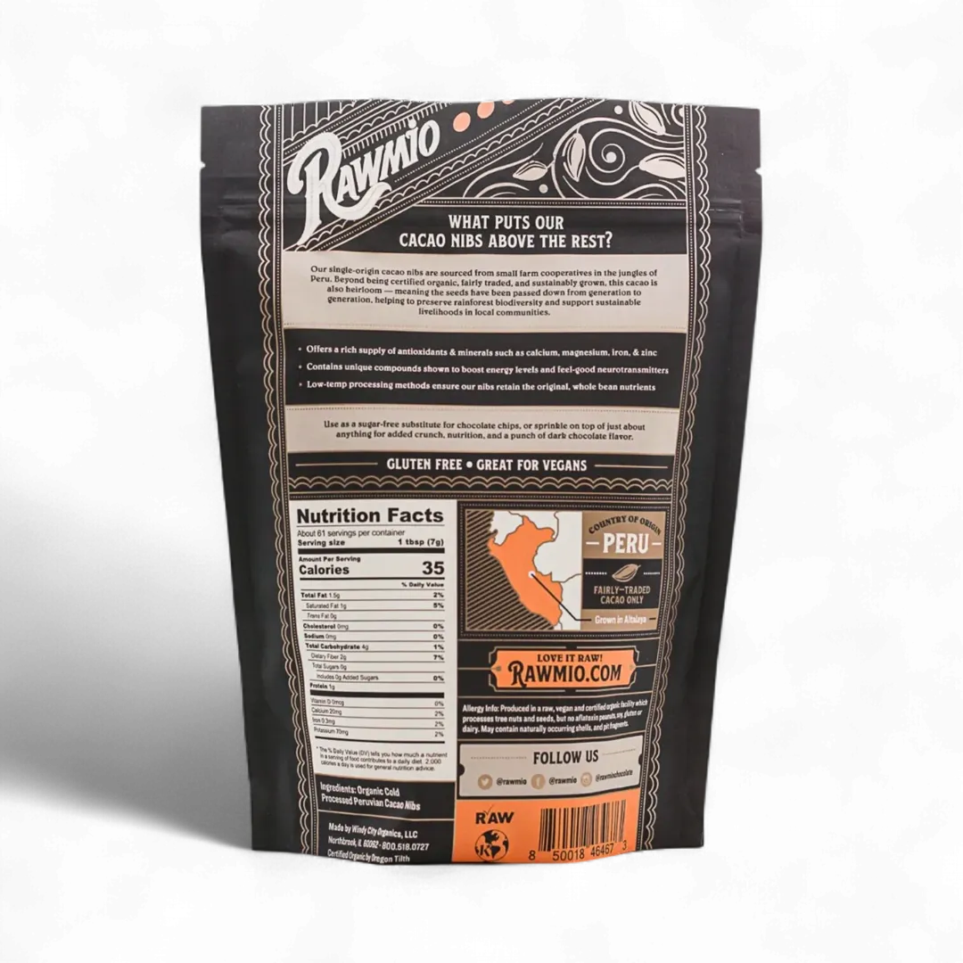 Raw Organic Cacao Nibs - 16 oz