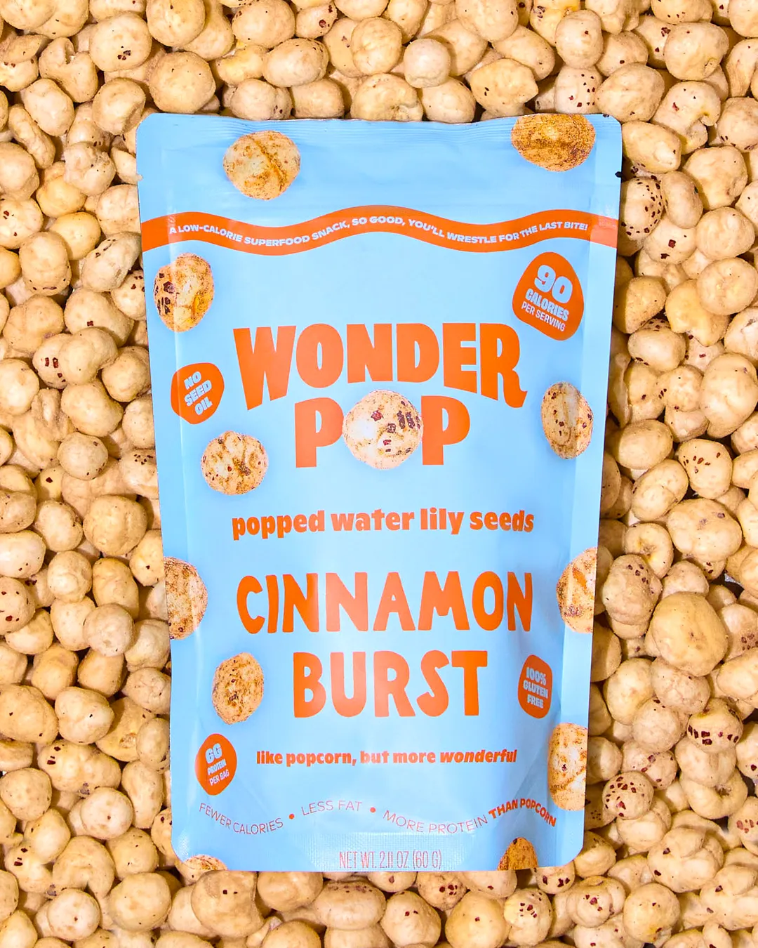 Wonderpop Popped Water Lily Seeds - Cinnamon Burst