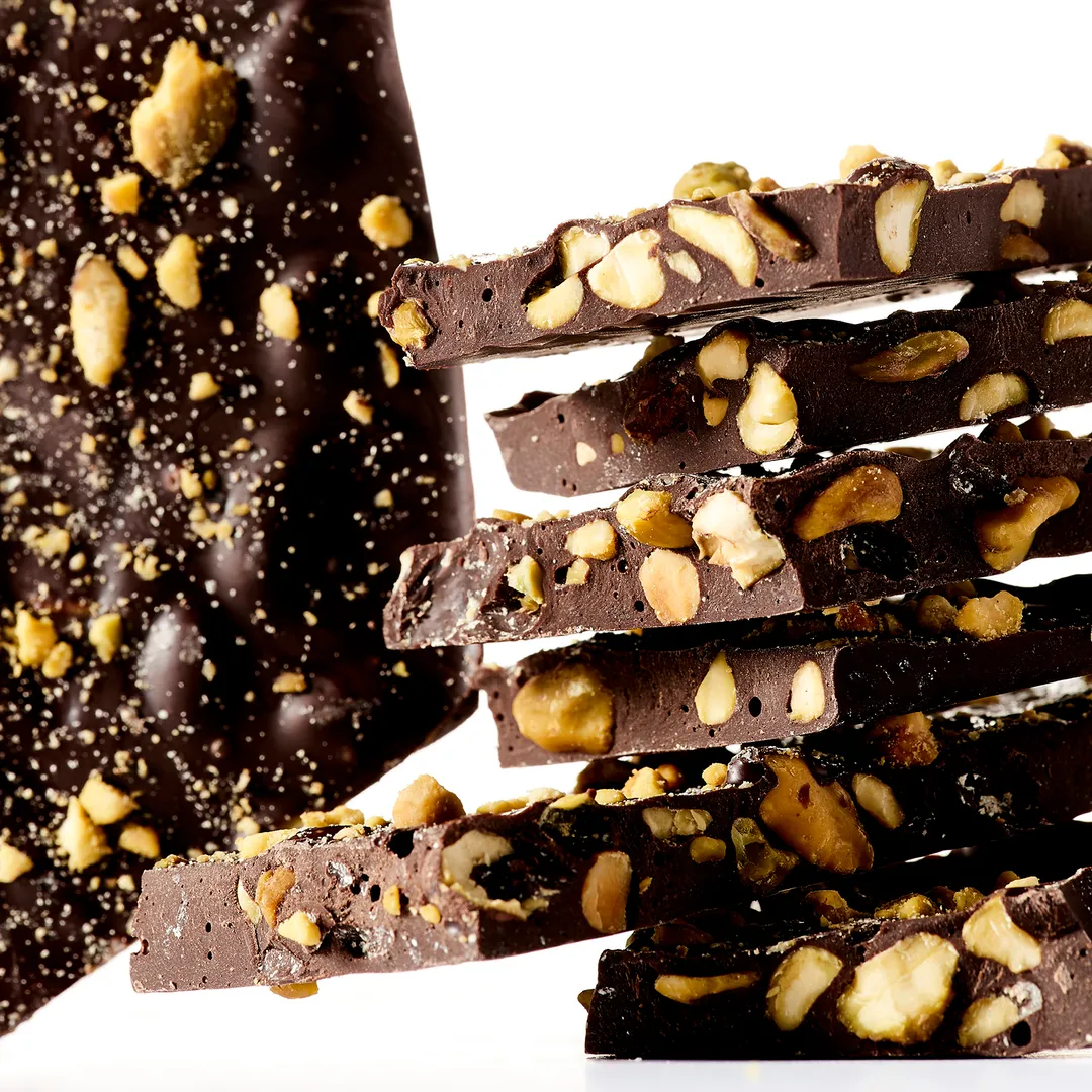 Cardamon Pistachio Dark Chocolate Bark