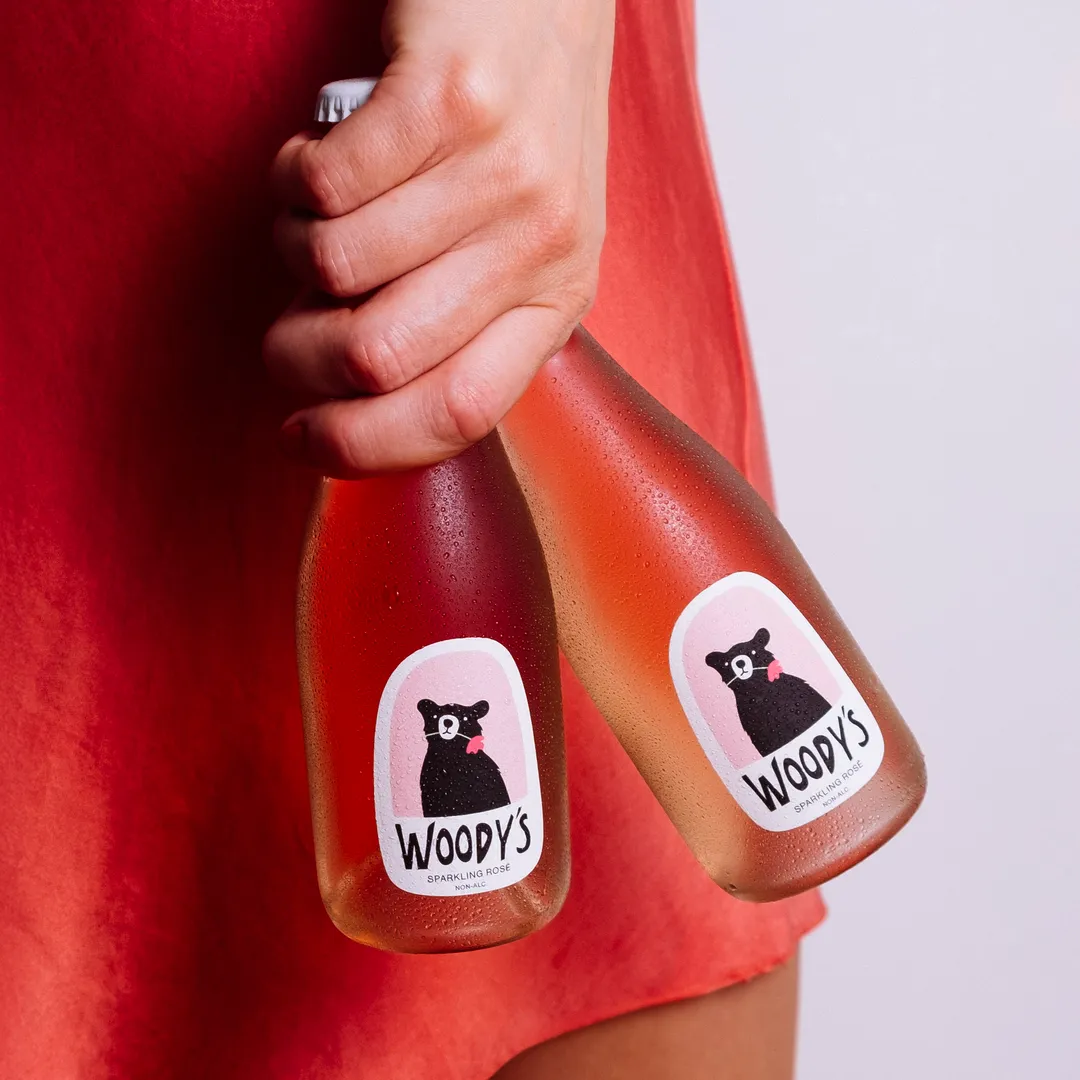 Mini Woody's Non-Alcoholic Sparkling Rosé - Made in California (187ml)