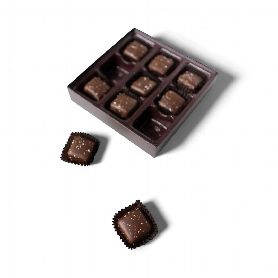 Famous Pacific 9pc Chocolate Covered Caramel Shelf Pack