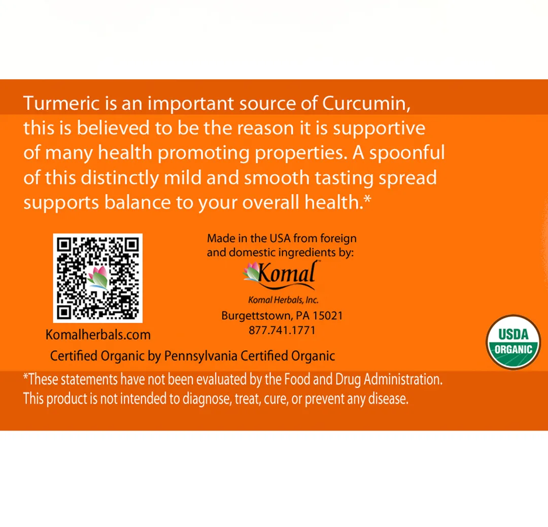 Turmeric - Inflammation & Wellness Herbal Spread, Organic