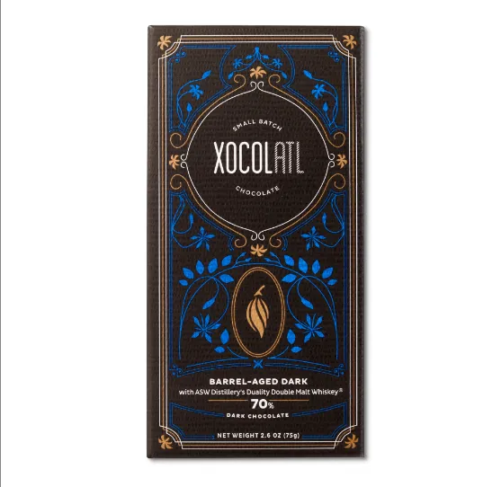 Barrel Aged Dark: 70% dark chocolate with ASW whiskey