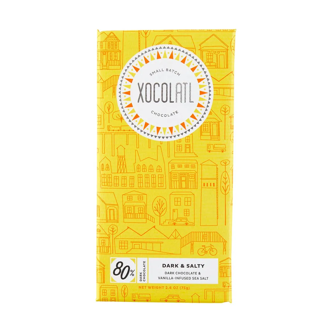 Dark & Salty: 80% dark chocolate with vanilla sea salt