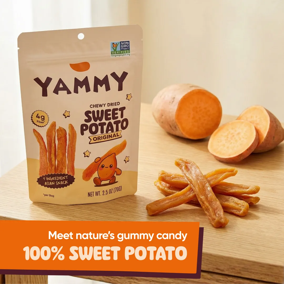 Original Dried Sweet Potato Sticks: Vegan Gluten-Free Snacks (Pack of 18)