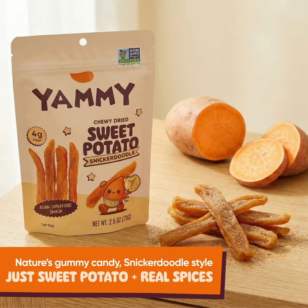 Snickerdoodle Dried Sweet Potato Sticks: Vegan Gluten-Free Snacks (Pack of 18)