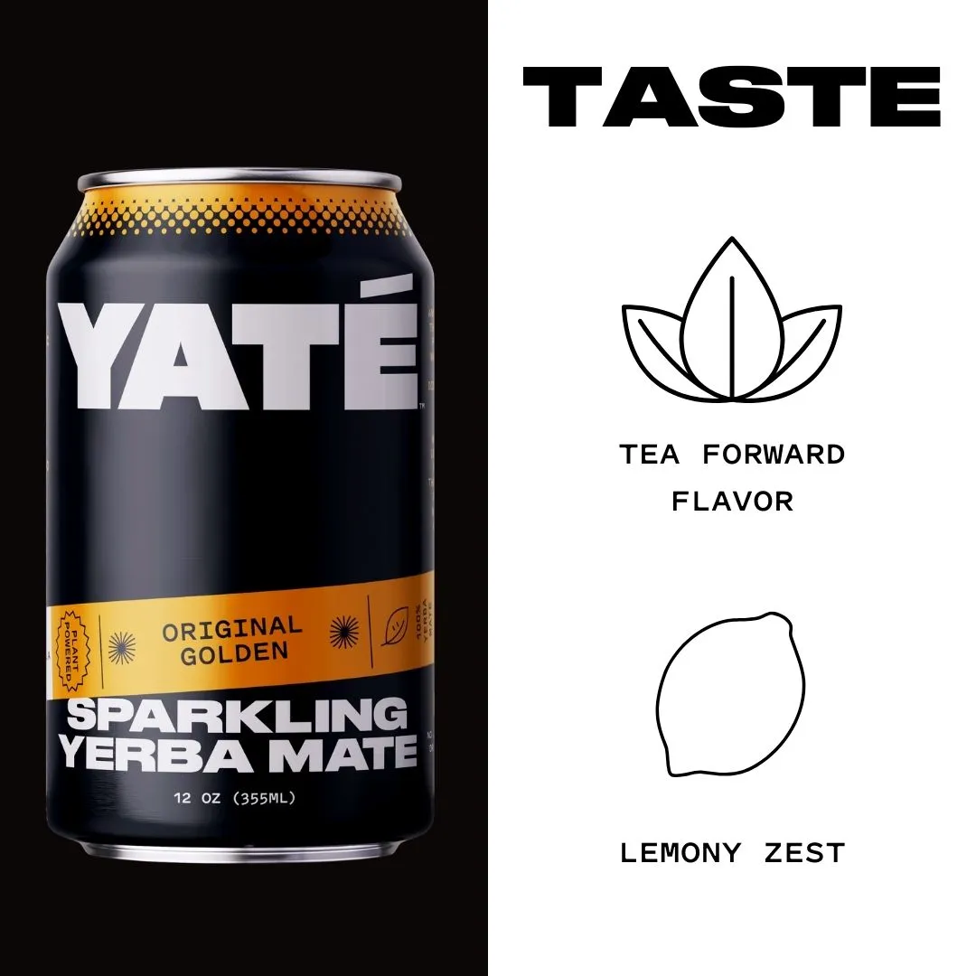 Yate Original Golden Sparkling Yerba Mate 12oz (12 pack)