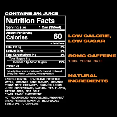 Yate Original Golden Sparkling Yerba Mate 12oz (12 pack)