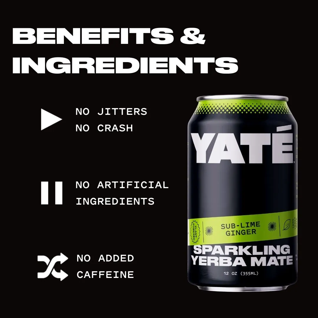 Yate Sub-Lime Ginger Sparkling Yerba Mate 12oz (12 pack)