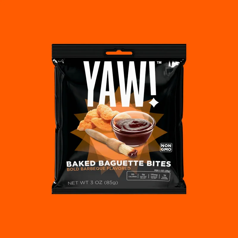 YAW! Bold BBQ Baked Baguette Bites Snack 3oz