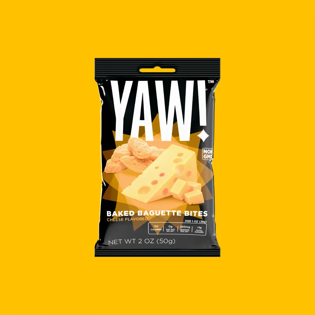 YAW! Cheese Flavored Baked Baguette Bites Snack 2oz