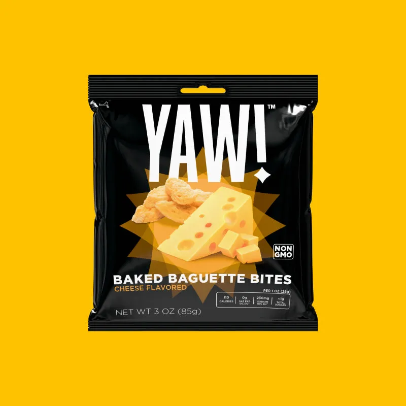 YAW! Cheese Flavored Baked Baguette Bites Snack 3oz
