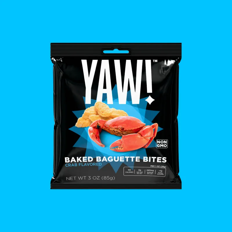 YAW! Crab Flavored Baked Baguette Bites Snack 3oz