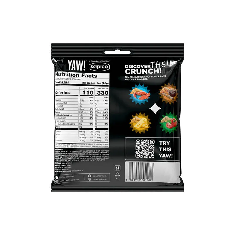 YAW! Sour Cream and Onion Flavored Baked Baguette Bites Snack 3oz