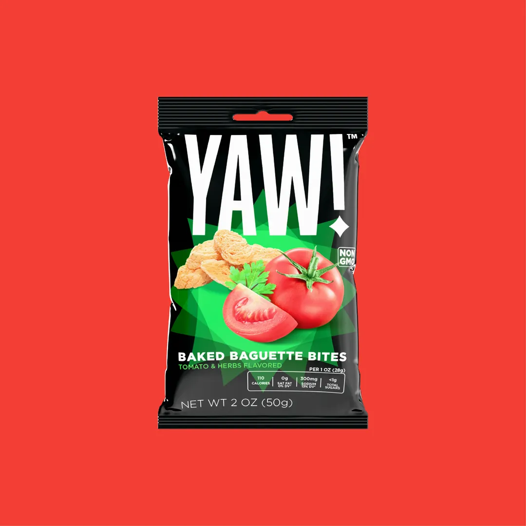 YAW! Tomato and Herb Baked Baguette Bites Snack 2oz
